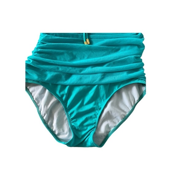 NWT! LAUREN RALPH LAUREN One Piece Ruched Bandeau w/ removable halter strap, 6 - Picture 4 of 7